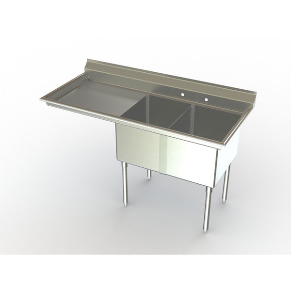 Economy NSF Two Comp Sink W/ 18" Lh Drainboard.